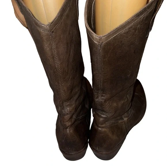 Frye Brown Leather Boots Size 9 1/2 B - Picture 2 of 6
